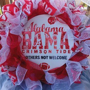 Beautifully Handcrafted University of Alabama Decorative Wreath